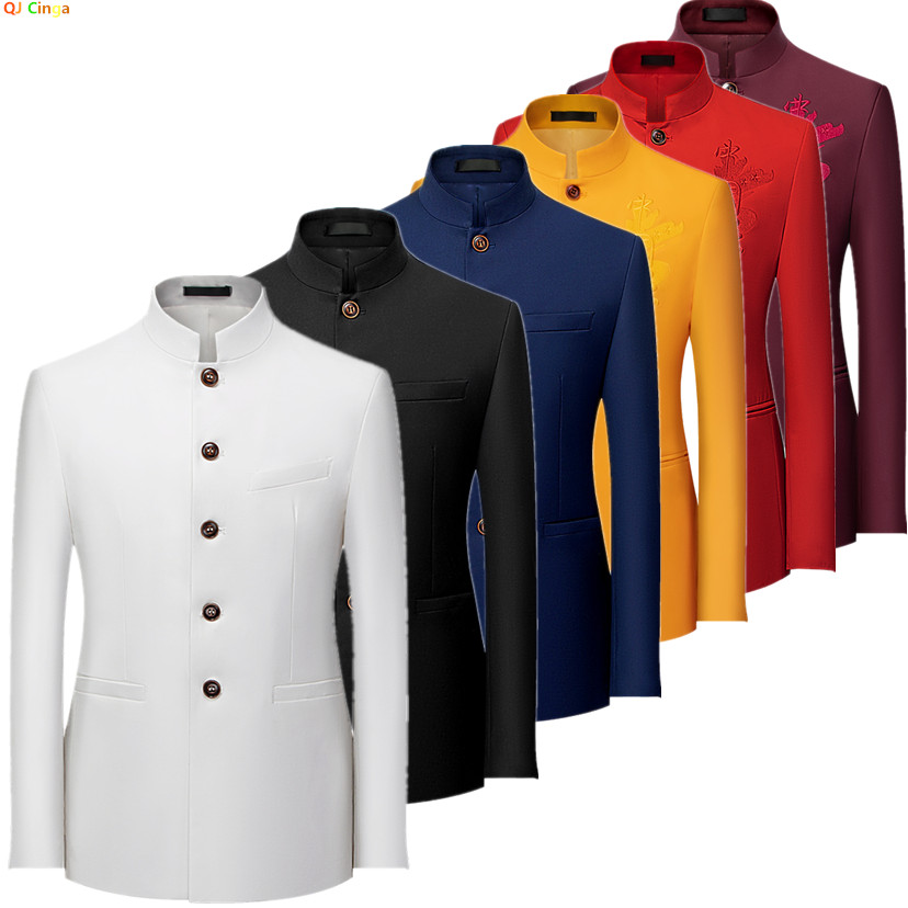 Men Formal Wear Black And White - 2026 Men's Chinese Style Long Sleeve