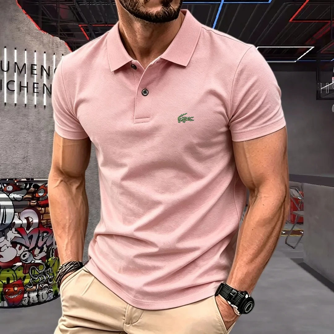 Men Formal Wear Pinterest - Man Short-Sleeved Polo Shirt Lapel Button