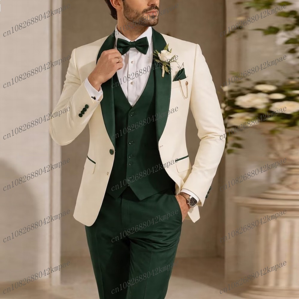Men Formal Wear Pinterest - New Ivory And Dark Green Formal