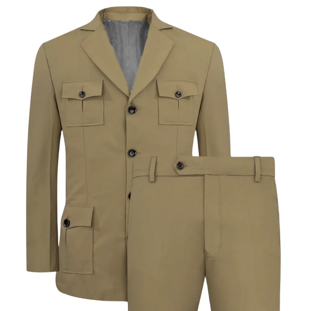 Men's Suits Jakcet Casual Khak - đánh giá và giá Khaki Formal Wear Men