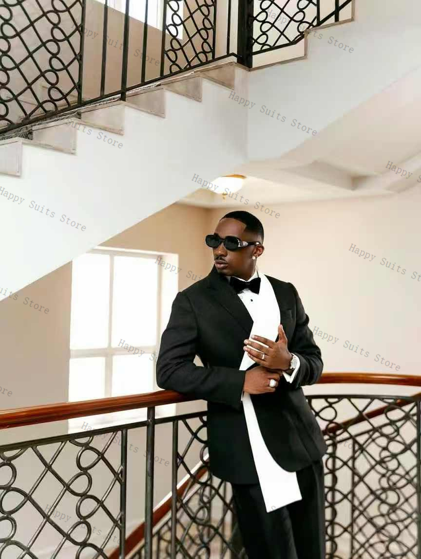 Black White Men Suit Set 2 Pcs - đánh giá và giá Men Formal Wear Black And White