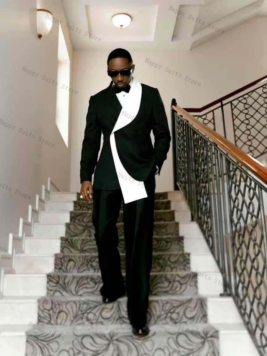 Black White Men Suit Set 2 Pcs - đánh giá và giá Men Formal Wear Black And White