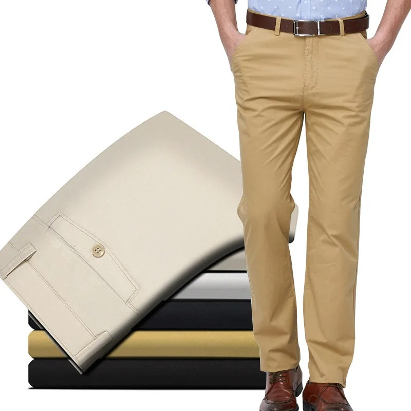 100 Cotton Men's Casual Pant S - đánh giá và giá Khaki Formal Wear Men