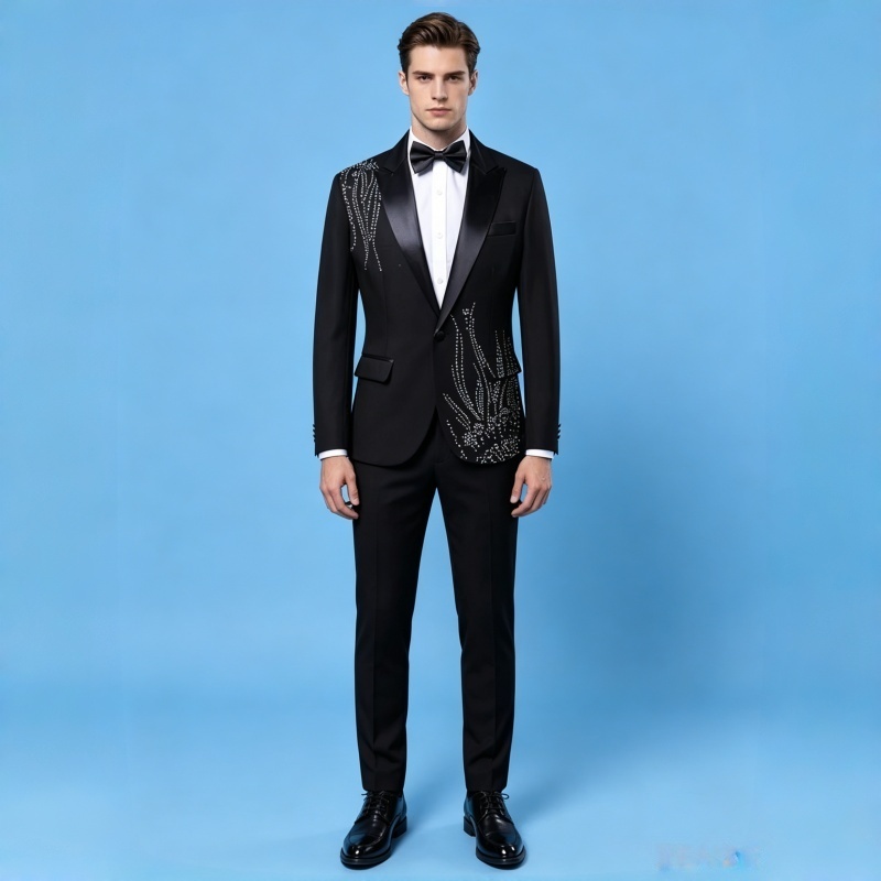 Men's Slim Fit Formal Suit wit - đánh giá và giá Men Formal Wear Black And White