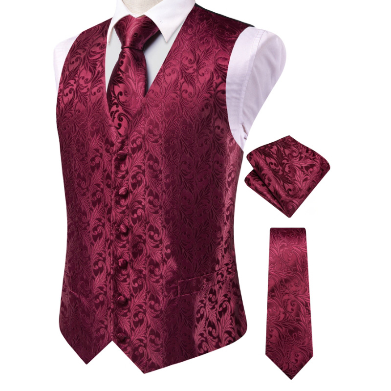 VerveRow Men Burgundy Floral J - đánh giá và giá Men'S Formal Wear Waistcoat