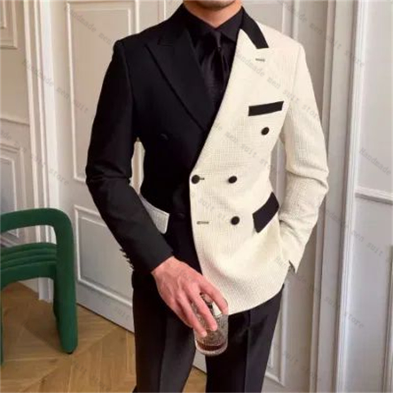 Black White Men Suits 2 Piece  - đánh giá và giá Men Formal Wear Black And White