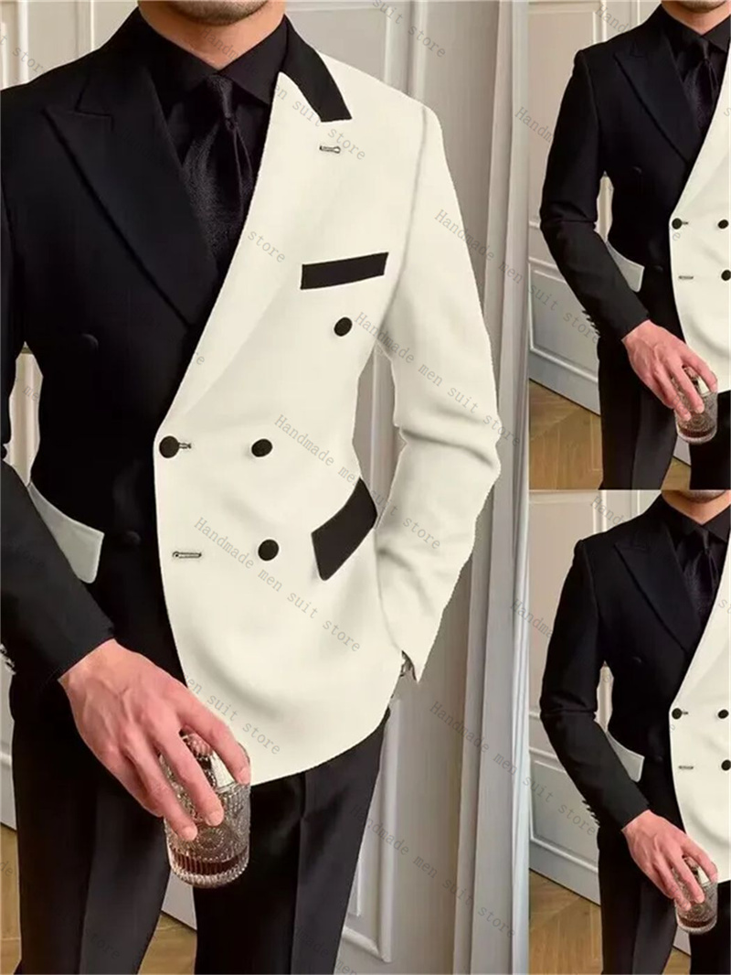 Black White Men Suits 2 Piece  - đánh giá và giá Men Formal Wear Black And White