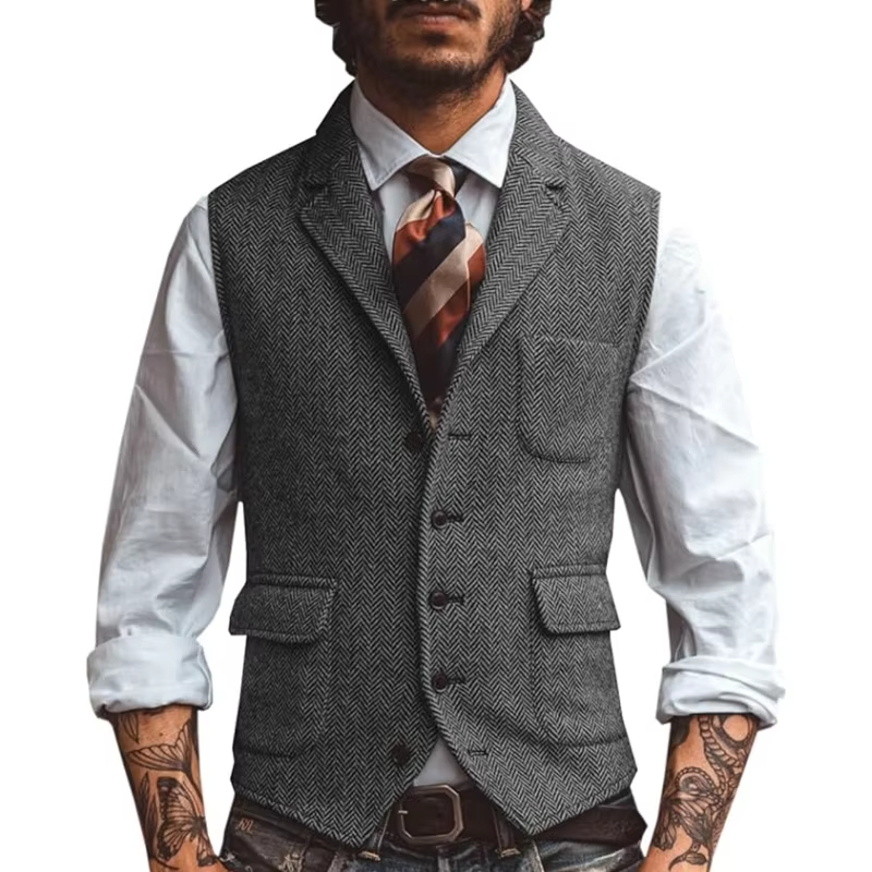 Retro Tweed Men's Vest Herring - đánh giá và giá Men'S Formal Wear Waistcoat
