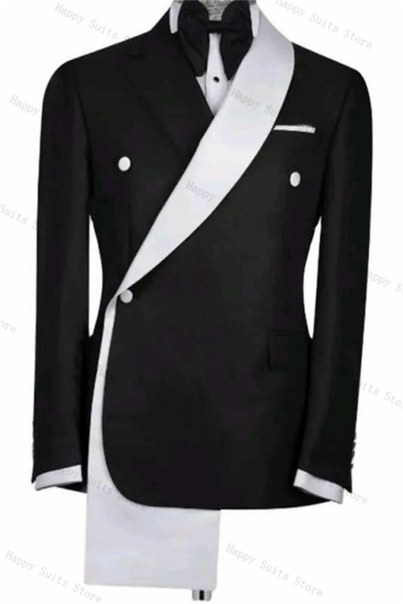 Black White Men Suit Set 2 Pie - đánh giá và giá Men Formal Wear Black And White