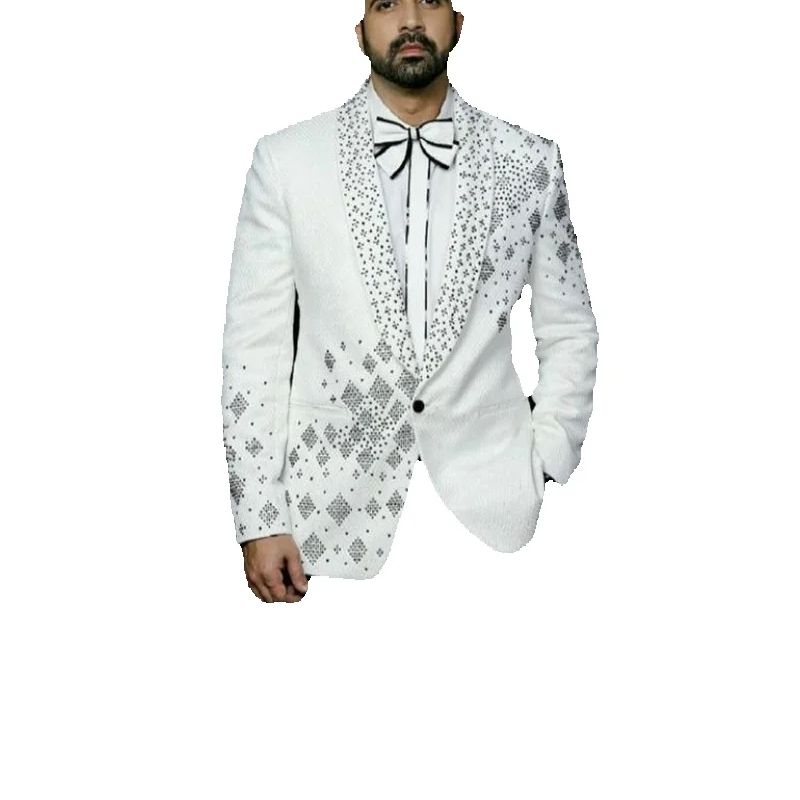 Crystals Men Suit Set 2 Pcs Gr - đánh giá và giá Men Formal Wear Black And White