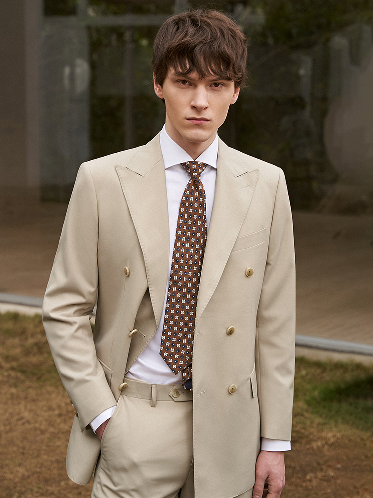 30% Wool Men Suits Set Blazer  - đánh giá và giá Khaki Formal Wear Men