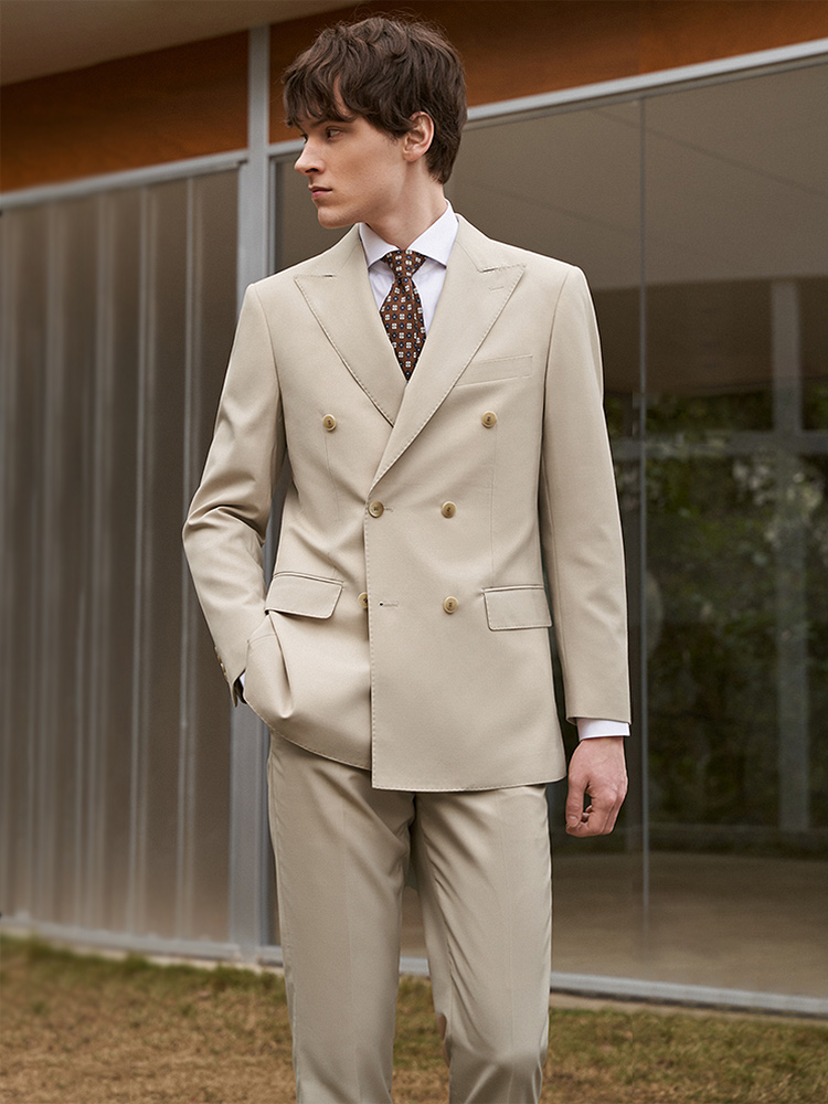 30% Wool Men Suits Set Blazer  - đánh giá và giá Khaki Formal Wear Men