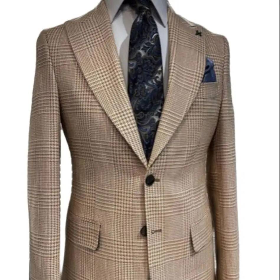 Khaki 2 Pieces Suit Houndstoot - đánh giá và giá Khaki Formal Wear Men